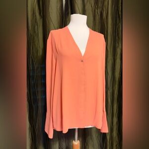 The Limited Deep Coral Long Sleeve Blouse